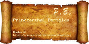 Princzenthal Bertolda névjegykártya